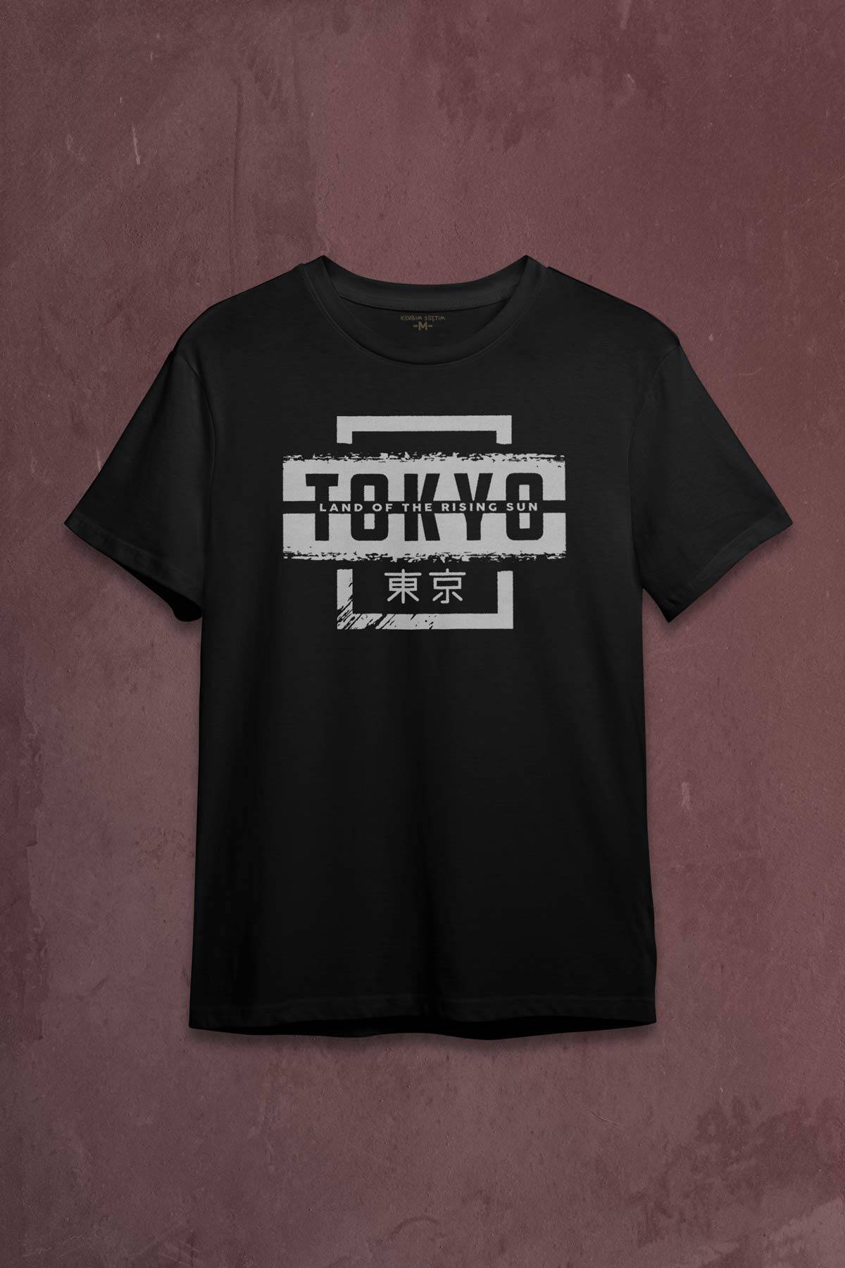 Japonca Tokyo Şehri Japonya Japan Baskılı Tişört Unisex T-shirt - 1