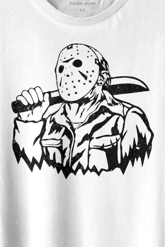 Jason 13. Cuma Korku Film Friday Baskılı Tişört Unisex T-shirt - 2