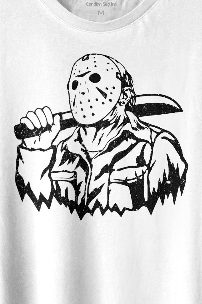 Jason 13. Cuma Korku Film Friday Baskılı Tişört Unisex T-shirt (1)