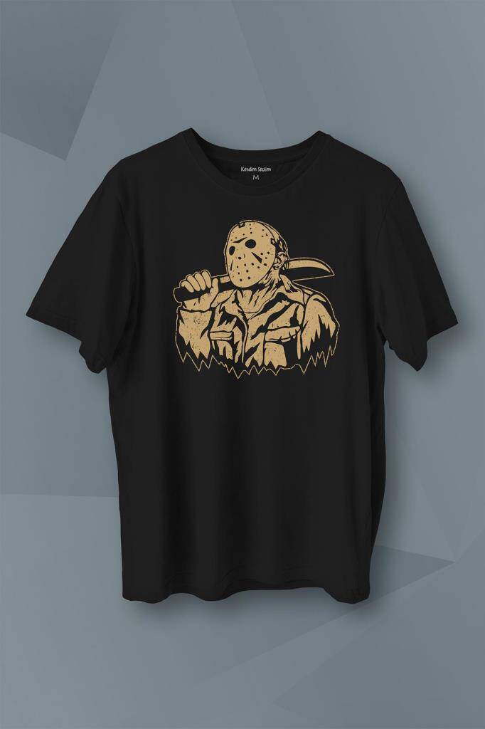Jason 13. Cuma Korku Film Friday Baskılı Tişört Unisex T-Shirt - 1