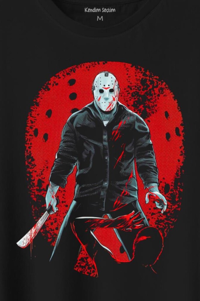 Jason 13. Cuma Korku Film Friday Cadılar Bayramı Baskılı Tişört Unisex T-Shirt - 2
