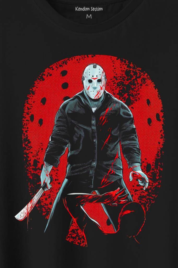 Jason 13. Cuma Korku Film Friday Cadılar Bayramı Baskılı Tişört Unisex T-Shirt - 2