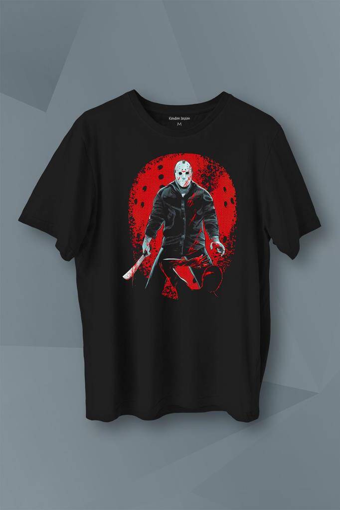 Jason 13. Cuma Korku Film Friday Cadılar Bayramı Baskılı Tişört Unisex T-Shirt - 1