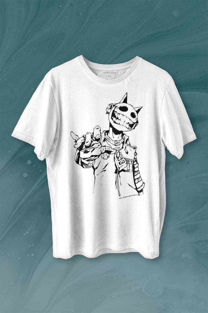 Jester J Smile Venom Gothic Maske Mask Sokak Baskılı Tişört Unisex T-shirt - 1