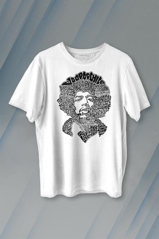 Jimi Hendrix Rock Heavy Blues Gitar Baskılı Tişört Unisex T-shirt - KENDİM SEÇTİM