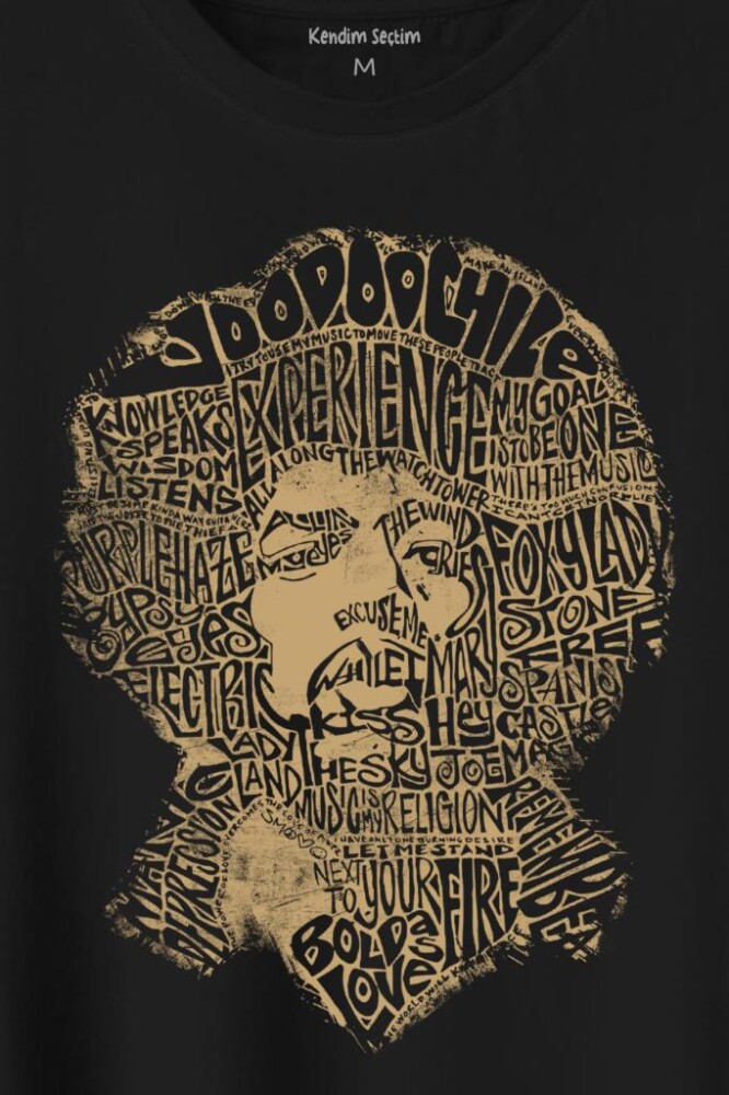 Jimi Hendrix Rock Heavy Blues Gitar Baskılı Tişört Unisex T-Shirt (1)
