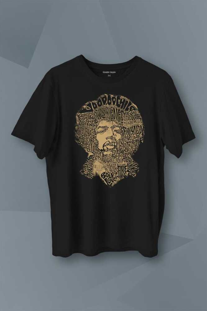 Jimi Hendrix Rock Heavy Blues Gitar Baskılı Tişört Unisex T-Shirt - 1