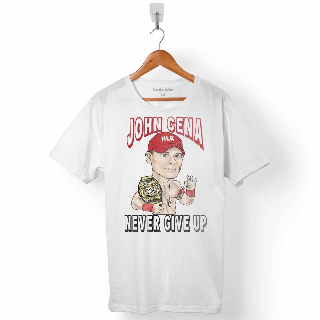 JOHN CENA NEVER GIVE UP WWE AMERİKAN GÜREŞİ ERKEK TİŞÖRT - 1