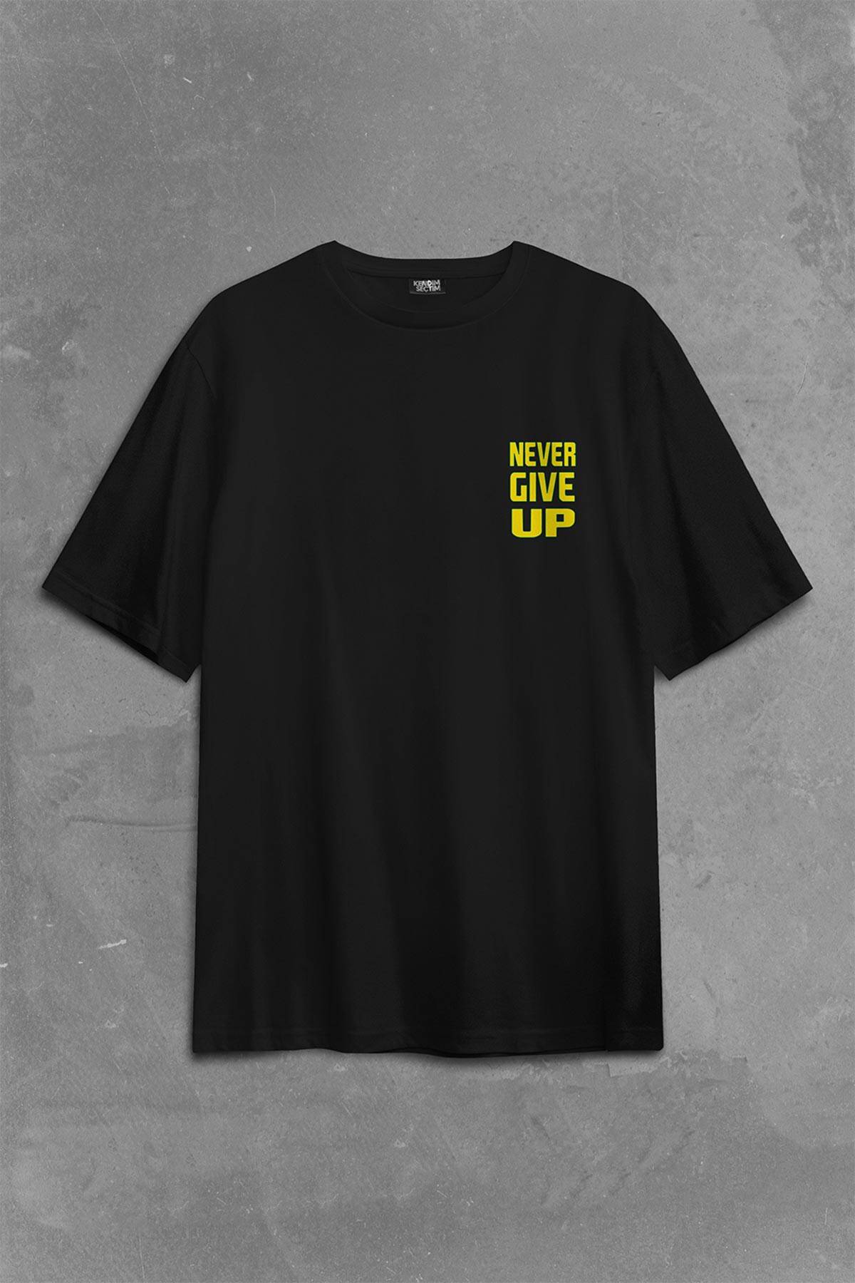 John Cena Wwe Logo Never Give Up Amerikan Güreşi Sırt Ön Baskılı Oversize Tişört Unisex T-Shirt - 2