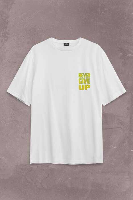 John Cena Wwe Logo Never Give Up Amerikan Güreşi Sırt Ön Baskılı Oversize Tişört Unisex T-Shirt - 2