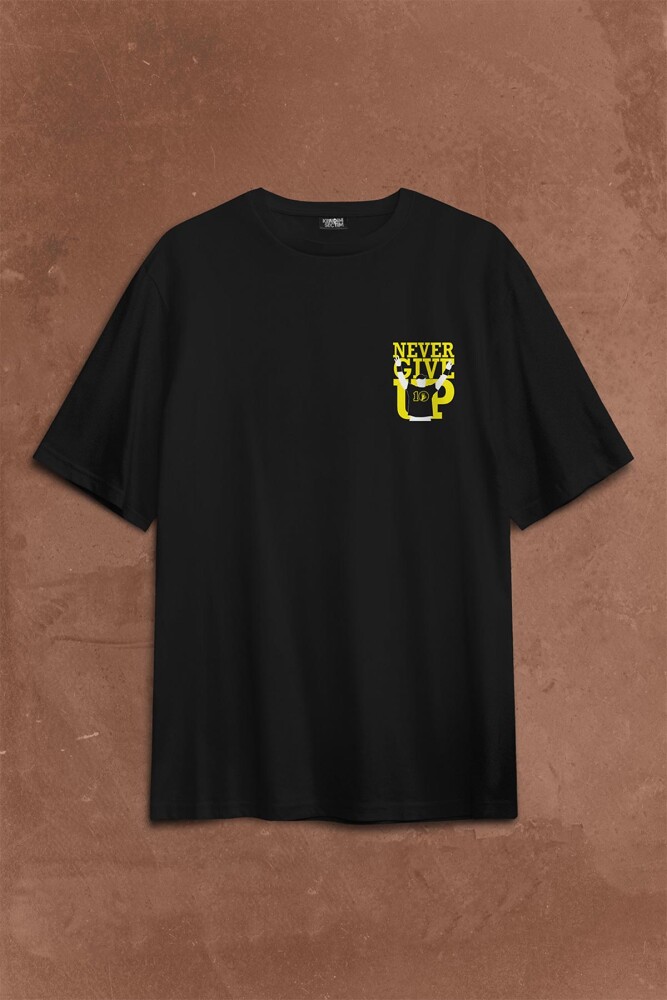 John Cena You Me Never Give Up Cenation Asla Pes Etme Sırt Ön Baskılı Oversize Tişört Unisex T-Shirt OVR12S1387 - 1