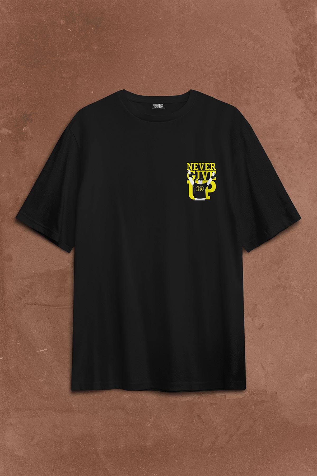 John Cena You Me Never Give Up Cenation Asla Pes Etme Sırt Ön Baskılı Oversize Tişört Unisex T-Shirt OVR12S1387 - 1