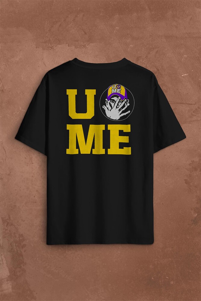 John Cena You Me Never Give Up Cenation Asla Pes Etme Sırt Ön Baskılı Oversize Tişört Unisex T-Shirt OVR12S1386 - 2