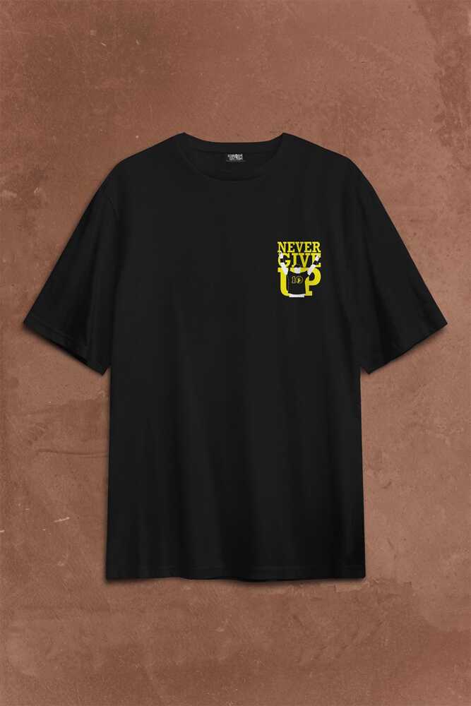 John Cena You Me Never Give Up Cenation Asla Pes Etme Sırt Ön Baskılı Oversize Tişört Unisex T-Shirt OVR12S1387 - 1