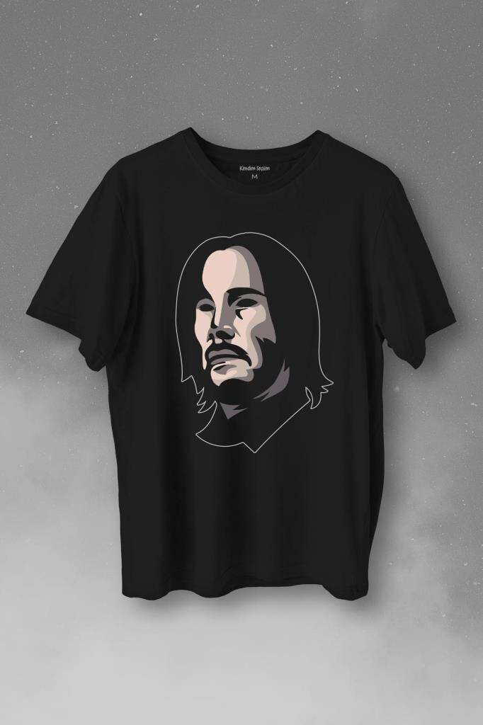 John Wick Keanu Reeves Charles Silhouette Baskılı Tişört Unisex T-Shirt - 1