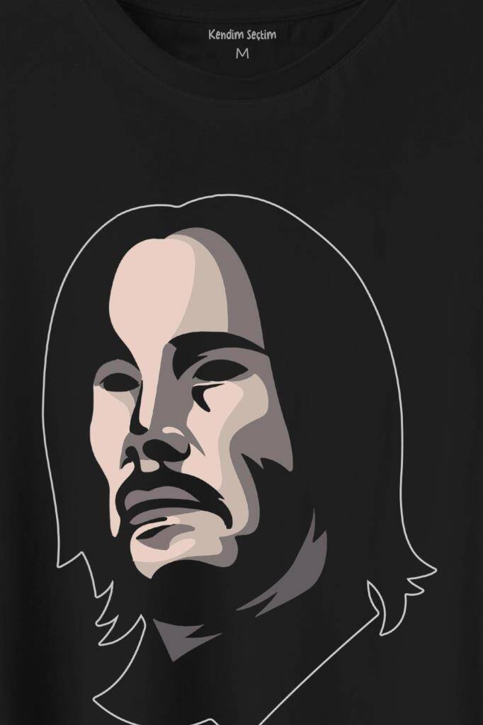 John Wick Keanu Reeves Charles Silhouette Baskılı Tişört Unisex T-Shirt - 2