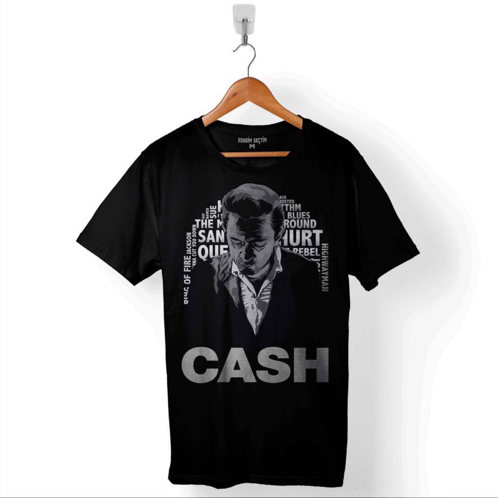 Johnny Cash Country Music She Used To Love Me Baskılı Tişört Unisex T-Shirt - 1