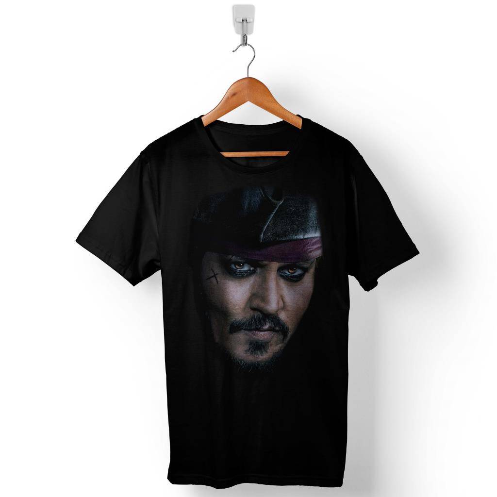 Johnny Depp Captain Jack Sparrow Karayip Korsanları Baskılı Tişört Unisex T-Shirt - 1