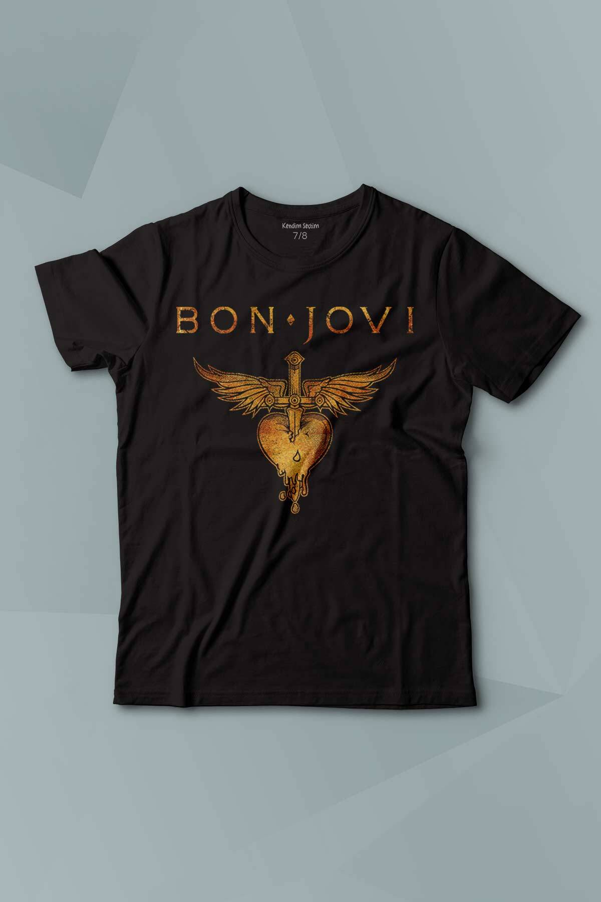 Jon Bon Jovi Music Gitar Rock Müzik Kısa Kollu Baskılı Çocuk Tişört Kısa Kollu - 1