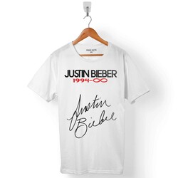 JUSTIN BIEBER 1994 İMZASI SIGNATURE ERKEK TİŞÖRT - 1