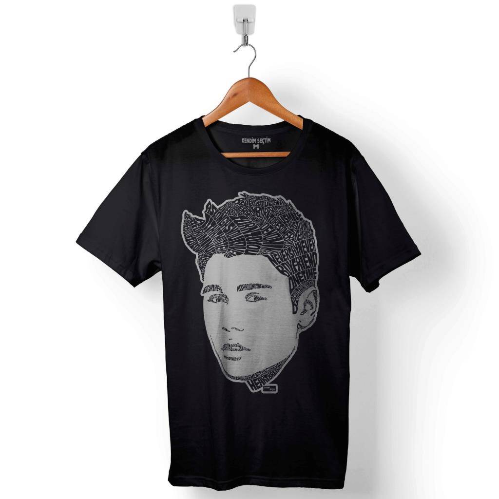 Justin Bieber 1994 Tipografik Silüet Baskılı Tişört Unisex T-Shirt - 1