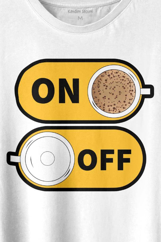 Kahve On Off Coffee Baskılı Tişört Unisex T-shirt (1)