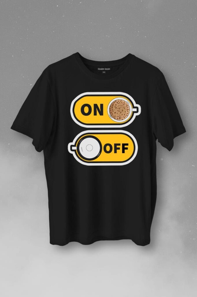 Kahve On Off Coffee Baskılı Tişört Unisex T-Shirt - 1