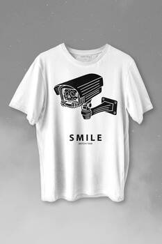 Kamera Smile Selfie Big Brother Baskılı Tişört Unisex T-shirt - 1