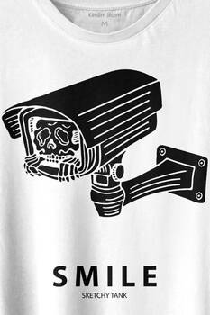 Kamera Smile Selfie Big Brother Baskılı Tişört Unisex T-shirt - 2