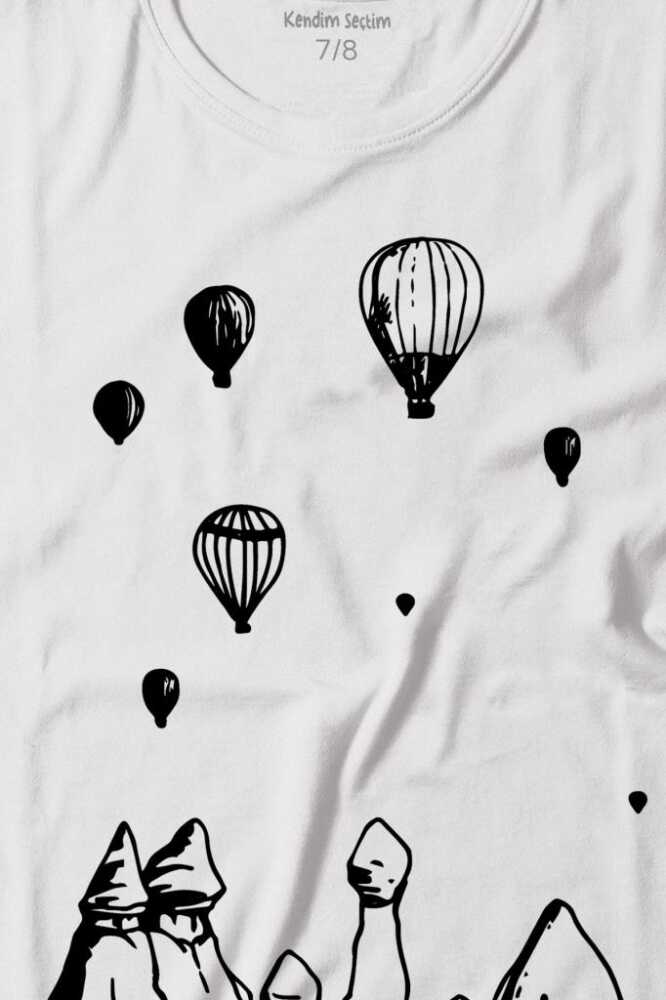 Kapadokya Nevşehir Peri Bacaları Cappadocia Baskılı Tişört Çocuk T-shirt - 2