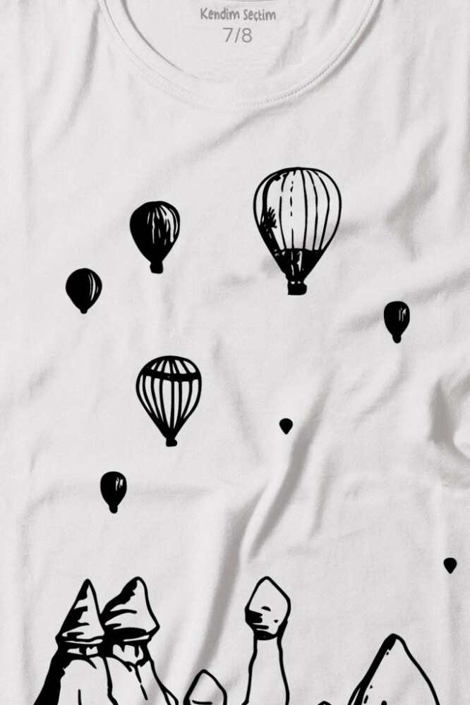 Kapadokya Nevşehir Peri Bacaları Cappadocia Baskılı Tişört Çocuk T-shirt - 2