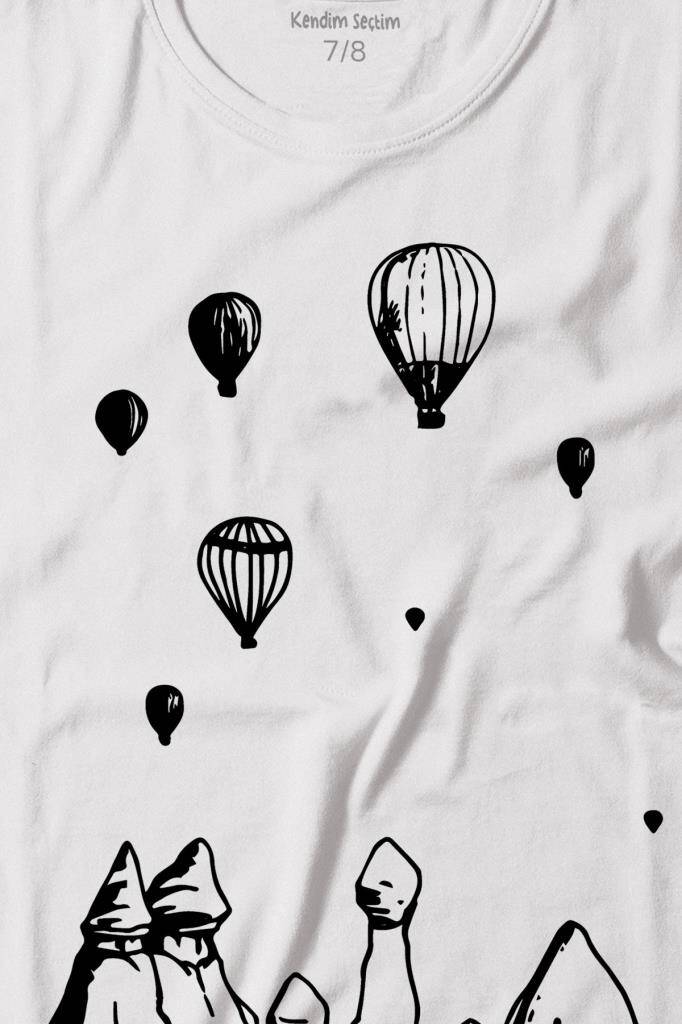 Kapadokya Nevşehir Peri Bacaları Cappadocia Baskılı Tişört Çocuk T-shirt - 2