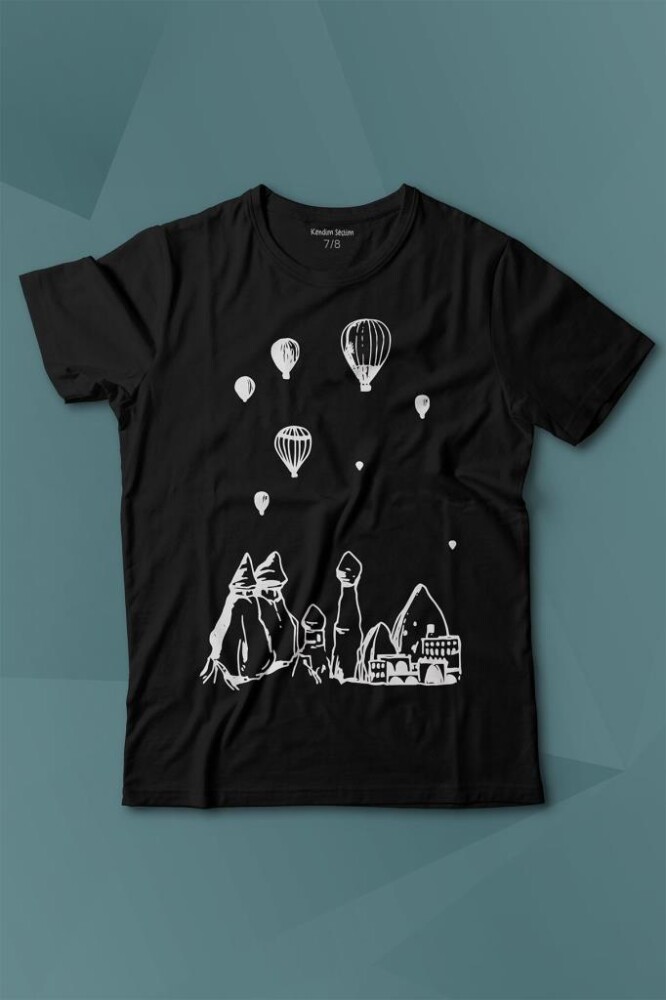 Kapadokya Nevşehir Peri Bacaları Cappadocia Baskılı Tişört Çocuk T-shirt - KENDİM SEÇTİM