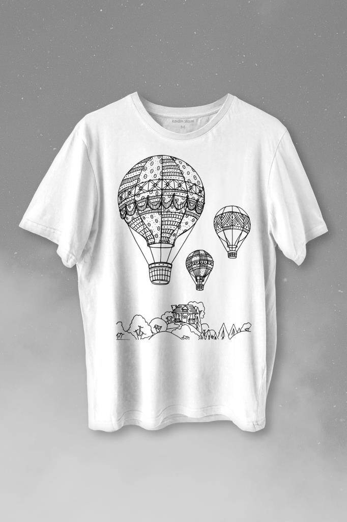 Kapadokya Nevşehir Peri Pacaları Cappadocia Baskılı Tişört Unisex T-shirt