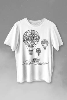 Kapadokya Nevşehir Peri Pacaları Cappadocia Baskılı Tişört Unisex T-shirt - 1