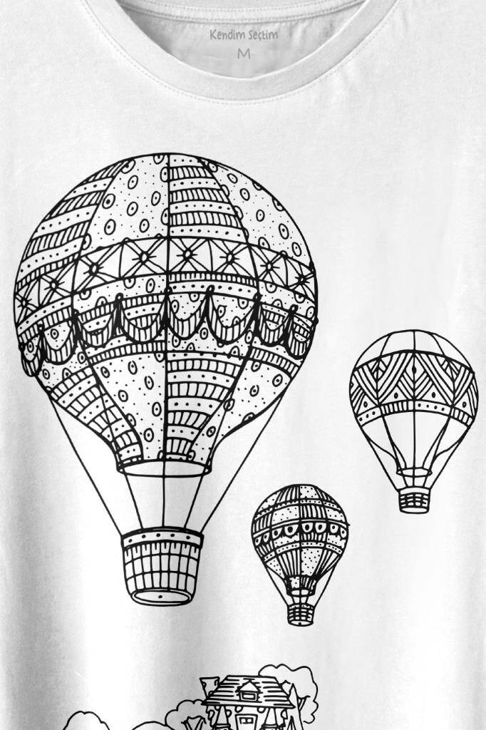 Kapadokya Nevşehir Peri Pacaları Cappadocia Baskılı Tişört Unisex T-shirt - 2