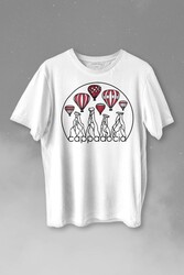 Kapadokya Nevşehir Peri Pacaları Cappadocia Baskılı Tişört Unisex T-shirt - 1