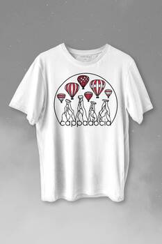 Kapadokya Nevşehir Peri Pacaları Cappadocia Baskılı Tişört Unisex T-shirt - 1