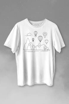 Kapadokya Nevşehir Peri Pacaları Cappadocia Baskılı Tişört Unisex T-shirt - 1