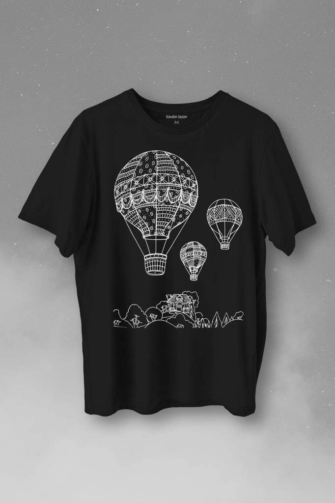 Kapadokya Nevşehir Peri Pacaları Cappadocia Baskılı Tişört Unisex T-Shirt - 1