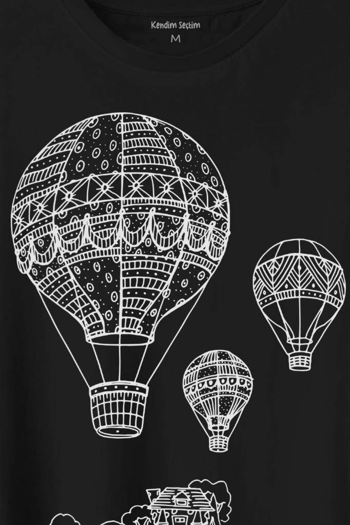 Kapadokya Nevşehir Peri Pacaları Cappadocia Baskılı Tişört Unisex T-Shirt - 2