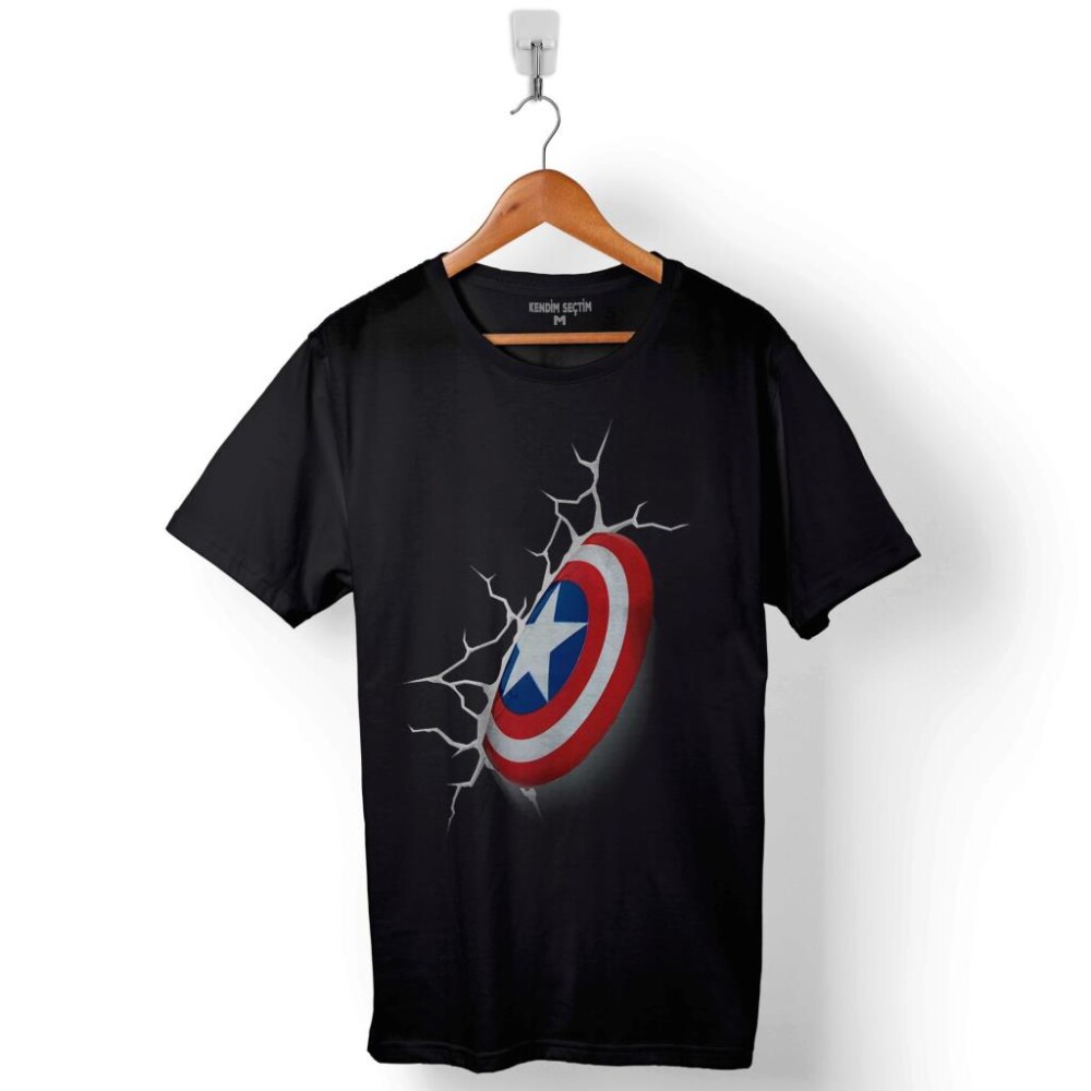 Kaptan Amerika Captain America 3D 3 Boyutlu Baskılı Tişört Unisex T-Shirt - 1