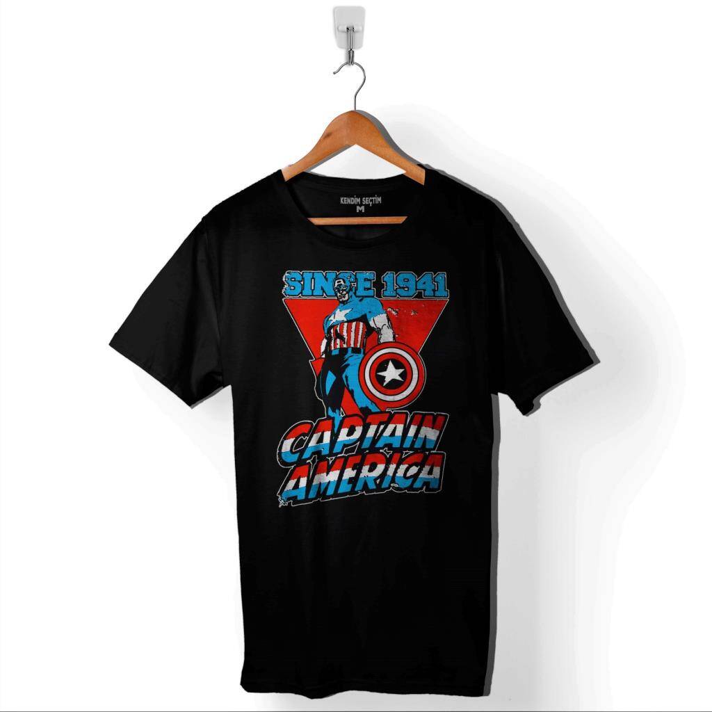 Kaptan Amerika Captain America Since 1941 Baskılı Tişört Unisex T-Shirt - 1