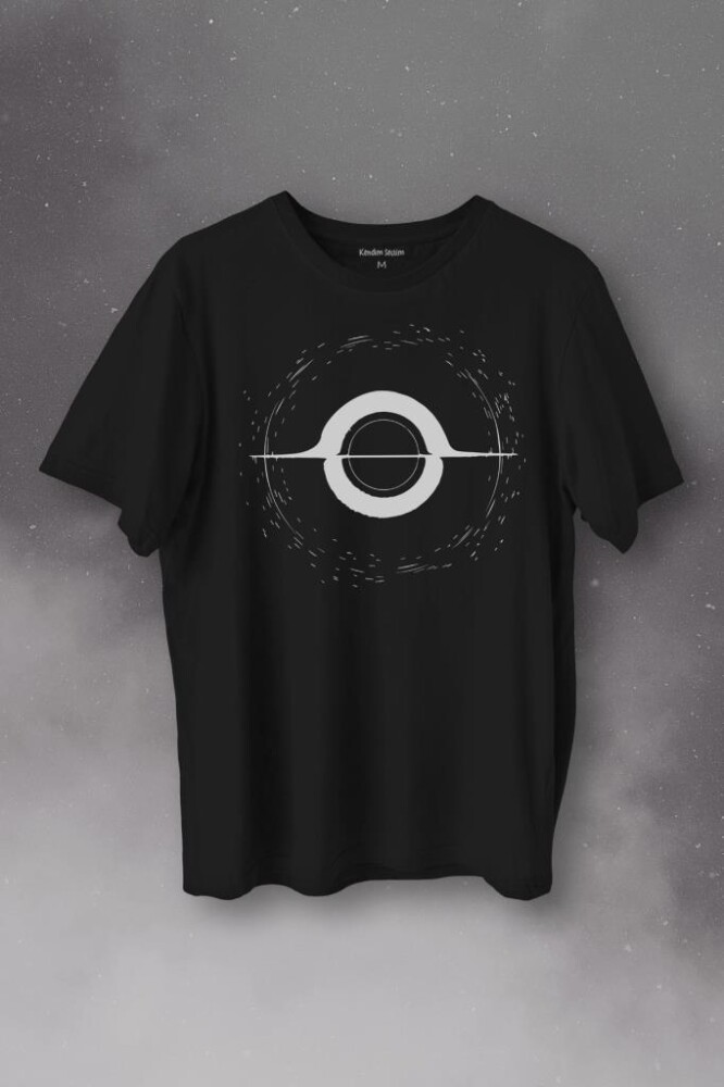 Kara Delik Uzay Zaman Galaksi Karadelik Baskılı Tişört Unisex T-Shirt