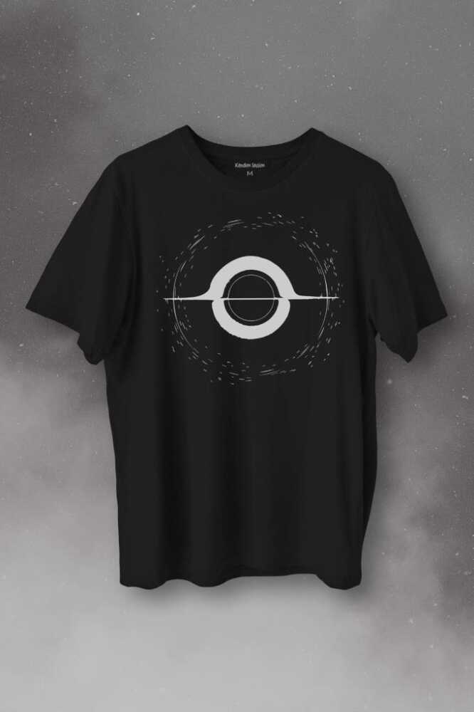 Kara Delik Uzay Zaman Galaksi Karadelik Baskılı Tişört Unisex T-Shirt