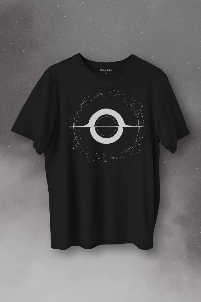 Kara Delik Uzay Zaman Galaksi Karadelik Baskılı Tişört Unisex T-Shirt