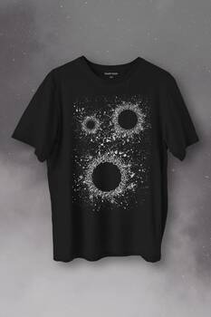 Kara Delik Uzay Zaman Galaksi Karadelikler Cosmos Kümesi Baskılı Tişört Unisex T-Shirt