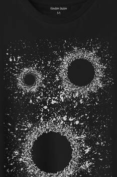 Kara Delik Uzay Zaman Galaksi Karadelikler Cosmos Kümesi Baskılı Tişört Unisex T-Shirt