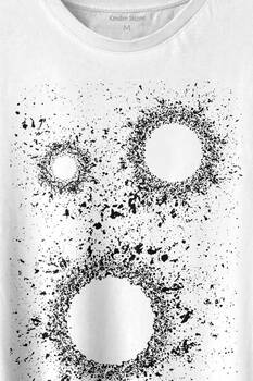 Kara Delik Uzay Zaman Galaksi Karadelikler Cosmos Kümesi Baskılı Tişört Unisex T-shirt - 2