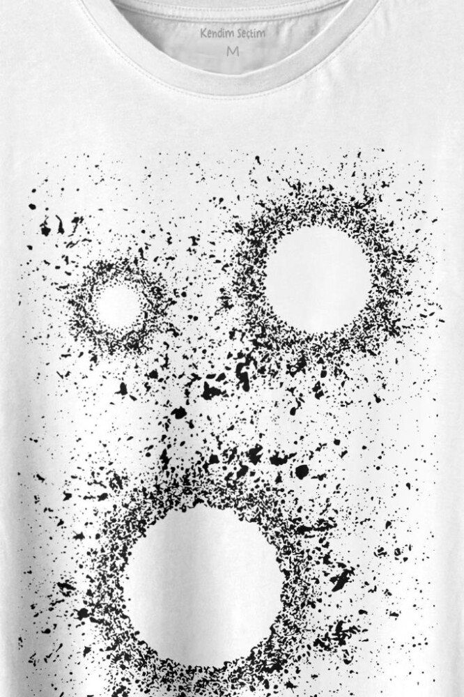 Kara Delik Uzay Zaman Galaksi Karadelikler Cosmos Kümesi Baskılı Tişört Unisex T-shirt - 2